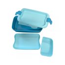 Ételtároló doboz, 5 részes, kék