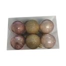 Karácsonyi gömb, műanyag, 6 cm, 12 db-os