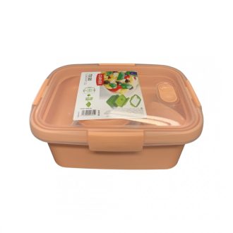 Ételtároló doboz, szögletes, 1,2 liter, narancssárga