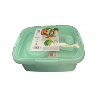 Ételtároló doboz, szögletes, 1,2 liter, türkiz