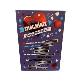 Képeslap - Valentin napra - Kék