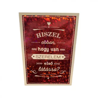 Képeslap - Valentin napra - Piros, arany