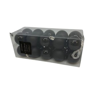   Műanyag karácsonyi gömb dísz 4 cm-es 20 db-os csomag - fekete mix