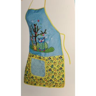 Konyhai kötény zsebbel- baglyos