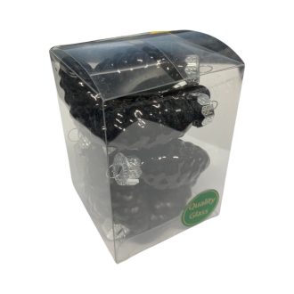 Karácsonyi toboz dísz, 6 cm-es, 12 db-os - fekete mix