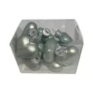 Karácsonyi szív dísz, 4 cm-es, 12 db-os - szürke