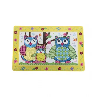 Baglyos tányéralátét - Sárga