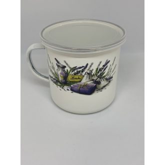 Levendulás bögre műanyag fedővel