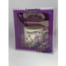 Bögre kerámia kanállal és tetővel