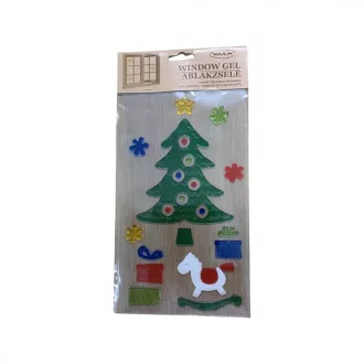 Karácsonyi ablakzselés - karácsonyfa és ajándékok