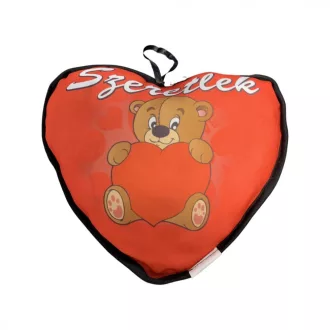   Díszpárna - szív alakú - fiú maci mintával - Valentin napra