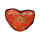 Díszpárna - szív alakú - fiú maci mintával - Valentin napra