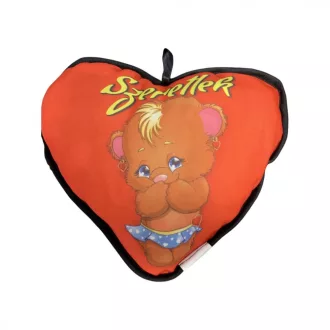  Díszpárna - szív alakú - lány maci mintával - Valentin napra