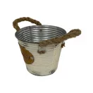 Bádog kaspó kerek fehér