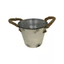 Bádog kaspó kerek fehér