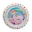 Gyerek lapos tányér - Egyszarvú - fehér