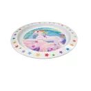 Gyerek lapos tányér - Egyszarvú - fehér