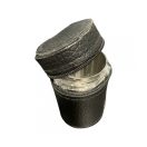 Fém pálinkás pohár szett bőr tartóban, nagy