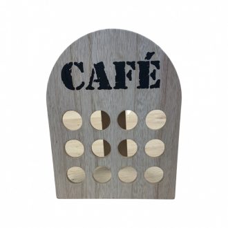 Kávékapszula tartó állvány - fa, íves