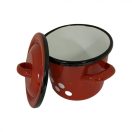 Hagyományos színes zománc edény 1 L - fazék