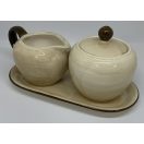 Kerámia cukortartó, tejkiöntő és alj
