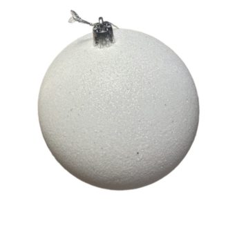 Csillogó karácsonyfadísz Fehér 10 cm