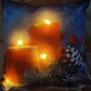 Karácsonyi fények párnahuzat Piros lámpás 40x40 cm