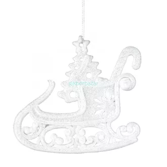 Akasztós karácsonyfadísz Fehér 12x10 cm