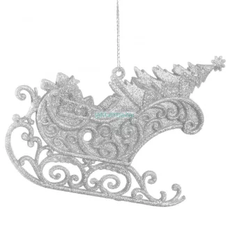 Akasztós karácsonyfadísz Ezüst 12x10 cm