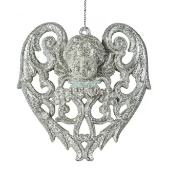 Ozd karácsonyfadísz Ezüst 10x9 cm