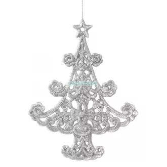 Akasztós karácsonyfadísz Ezüst 14x11 cm