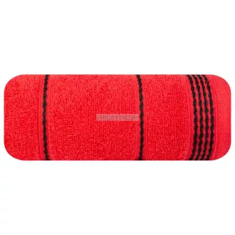 Mira csíkos törölköző Piros 50x90 cm