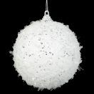 Csillogó karácsonyfa gömb Fehér 8 cm