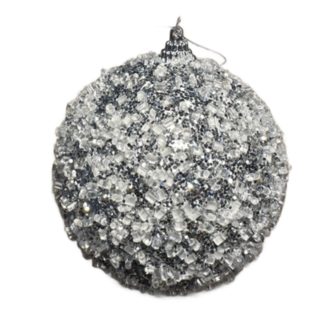 Csillogó karácsonyfadísz Ezüst 10 cm