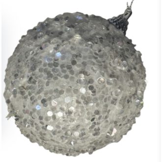 Csillogó karácsonyfadísz Fehér 10 cm