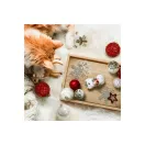 Csillogó karácsonyfadísz Fehér/ezüst 8 cm