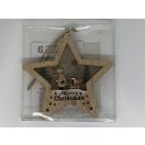 Fa ablak-ajtódísz csillag alakú, rénszarvas mintával