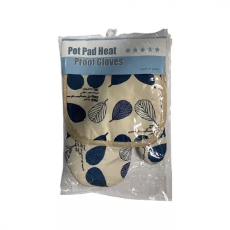 Edényfogó kesztyű szett - kék-barna