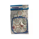 Edényfogó kesztyű szett - narancssárga virágos