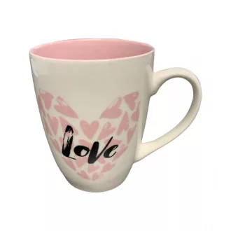 Bögre 300 ml,  rózsaszín LOVE felirattal