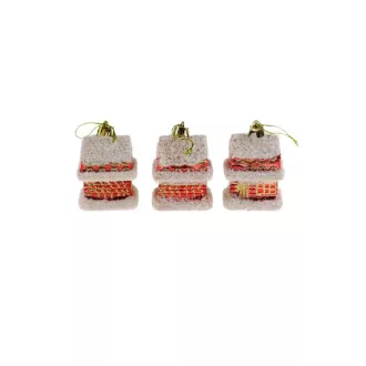 Házikó karácsonyfadísz 5x3x8 cm