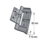 Szúnyogháló ajtó zsanér - műanyag