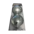 Karácsonyfa gömb, 7 cm, 3 db-os, antikolt ezüst