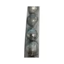 Karácsonyfa gömb, 4 cm, 8 db-os, antikolt ezüst